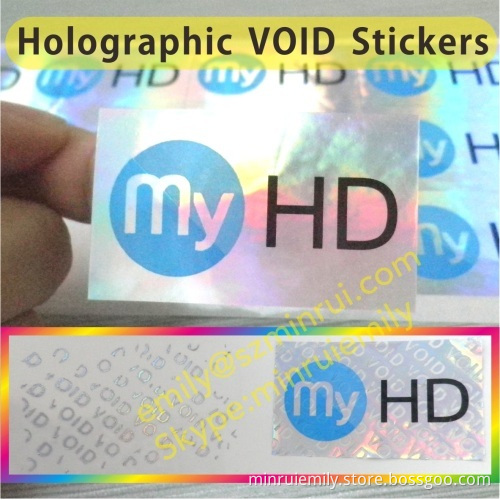 Tamper Evident Holographic Warranty Void If Removed Labels,custom Hologram Void Pet Vinyl Stickers,security Void Labels